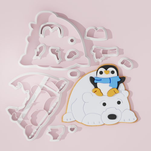 Bear and Penguin Cookie Cutter