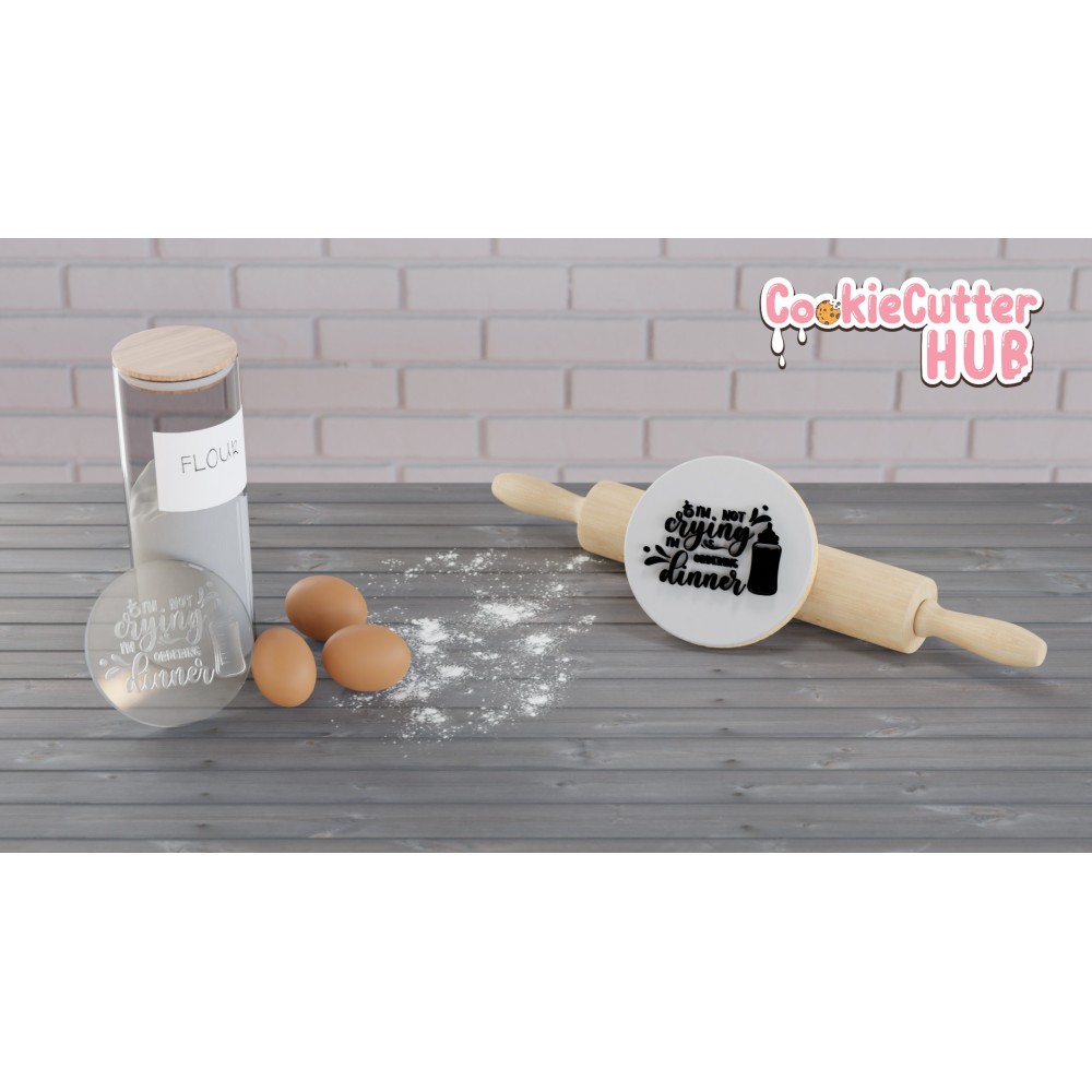 Baby Shower – Im not crying im ordering dinner Embosser Stamp