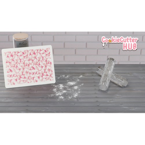 Embosser Rolling Pin Flower Pattern #1