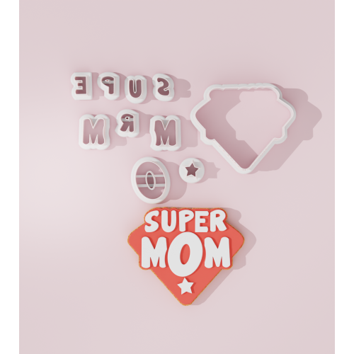 Mother’s Day – Super Mom Badge Cookie Cutter