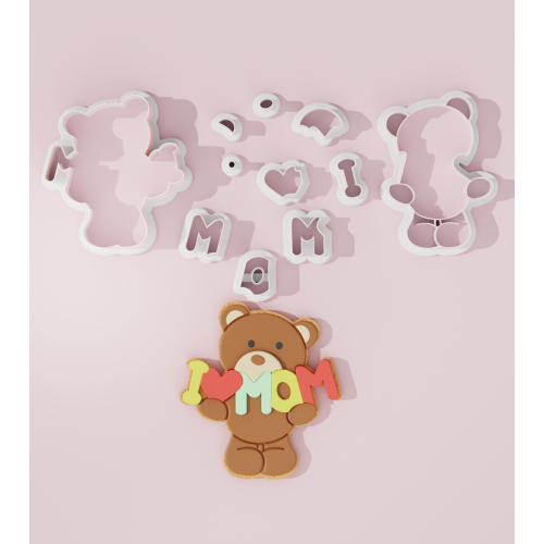 Mother’s Day – I Love Mom Bear Cookie Cutter