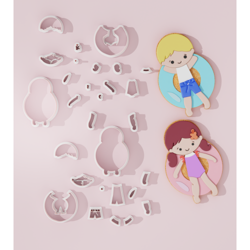 Kids with Lifesaver Cookie Cutter Set