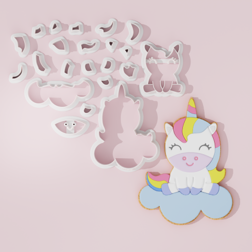 Unicorn on Cloud Cookie Cutter