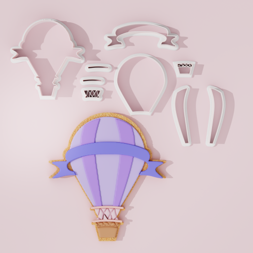 Hot Air Balloon with Banner Cookie Cutter