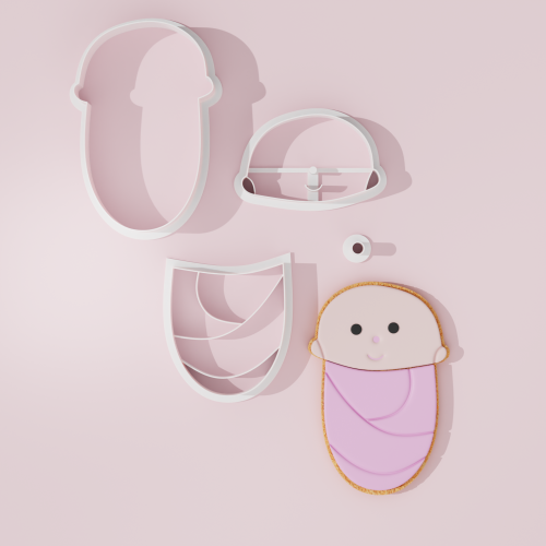 Swaddled Baby Cookie Cutter