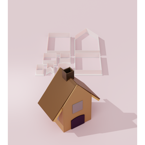 3D Christmas House Cookie Cutter Set