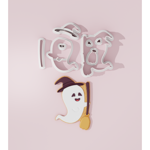 Halloween – Ghost holding Broom Cookie Cutter