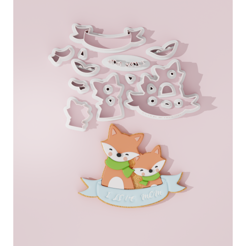 Mother’s Day – Fox Mom with Banner Cookie Cutter