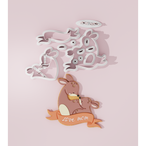 Mother’s Day – Deer Mom with Banner Cookie Cutter