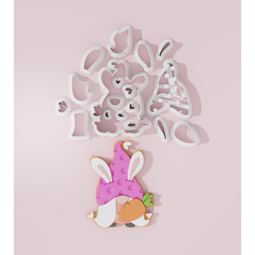Easter Gnome Girl with Carrot Cookie Cutter