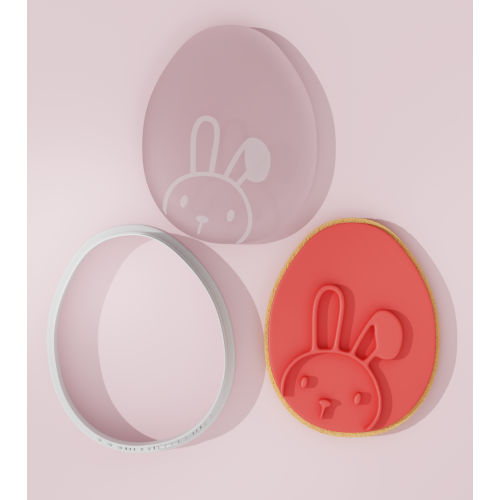 Easter Bunny Embosser Stamp with Cookie Cutter Set