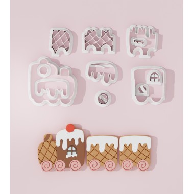 Christmas Train Cookie Cutter Platter Set 102