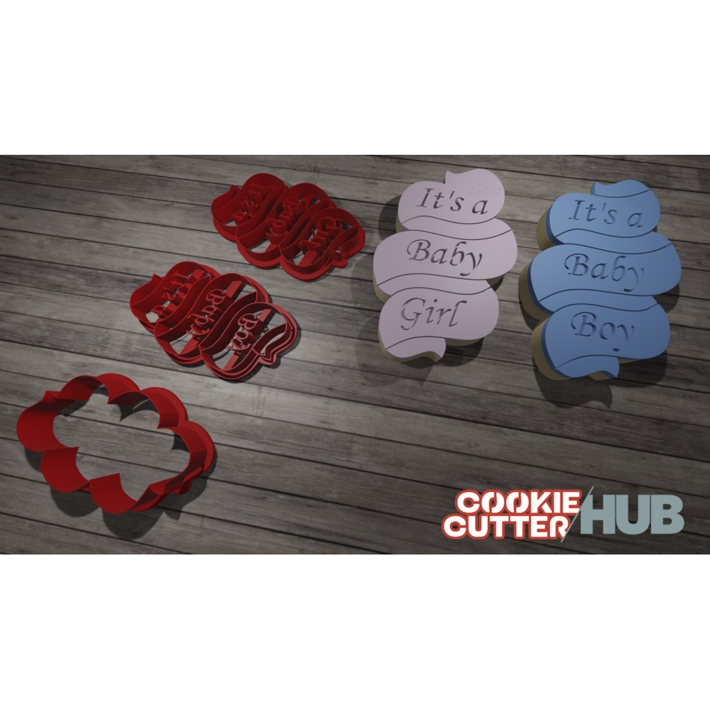 Baby Shower – Gender Announcement Cookie Cutter Stamp