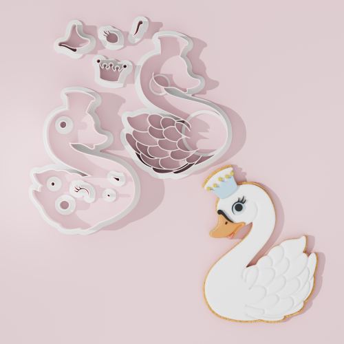 Stylish Swan with Crown Cookie Cutter