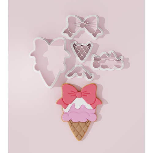 Summer- Ice Cream with Bow Cookie Cutter