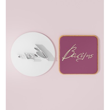 Custom Cookie Cutter Name Stamp with Heart 03