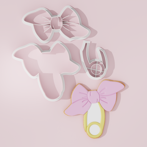 Baby Shower – Safety Pin with Bow Cookie Cutter