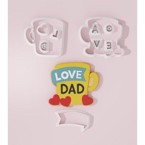 Cup Love Dad Cookie Cutter 101