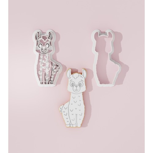 Llama Cookie Cutter Stamp