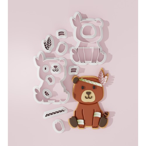 Boho Bear Cookie Cutter