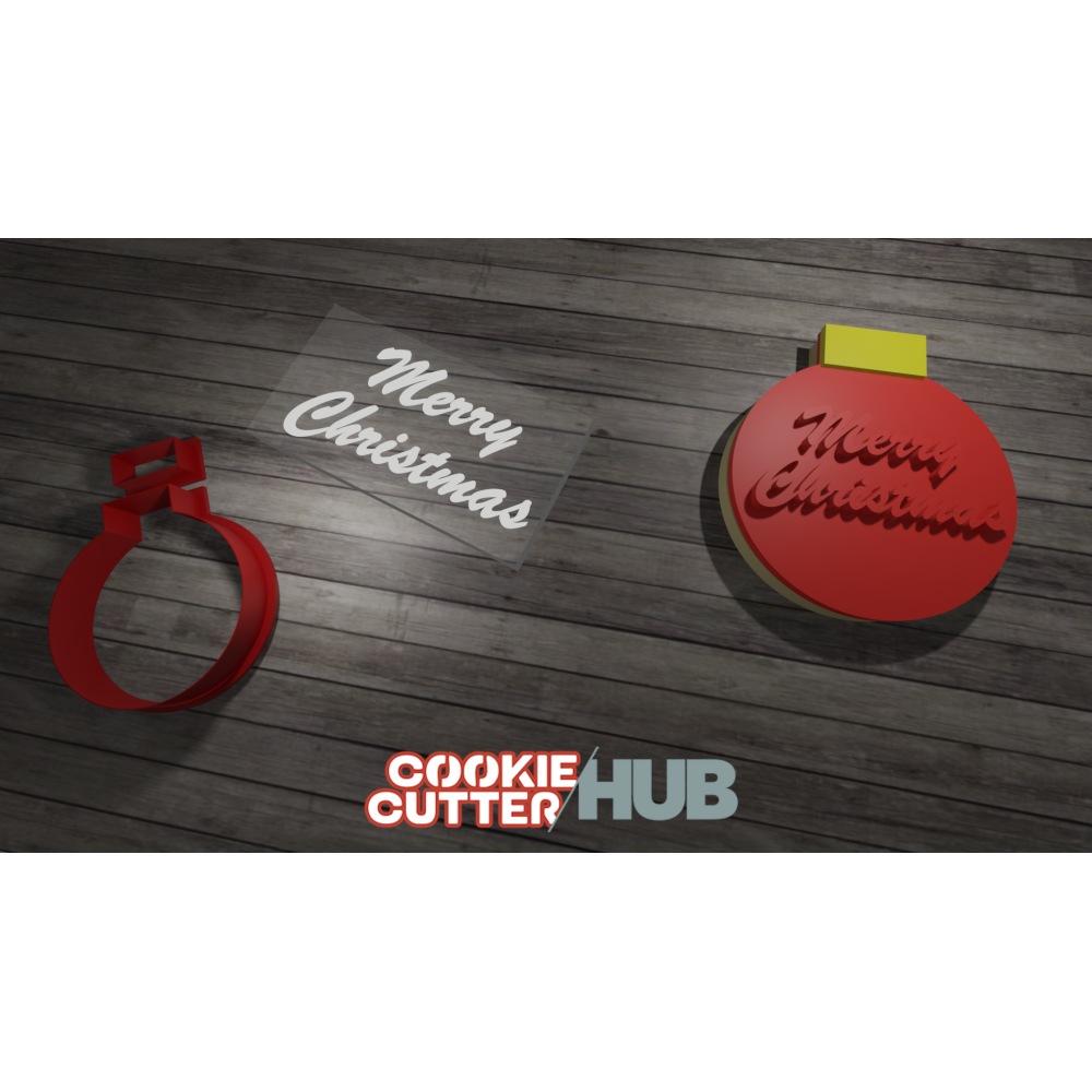 Christmas Ornament #6 Cookie Cutter with Reverse Stamp