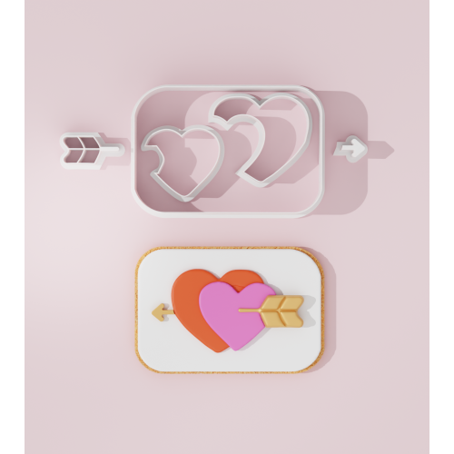 Valentine – Plaque with Hearts Cookie Cutter