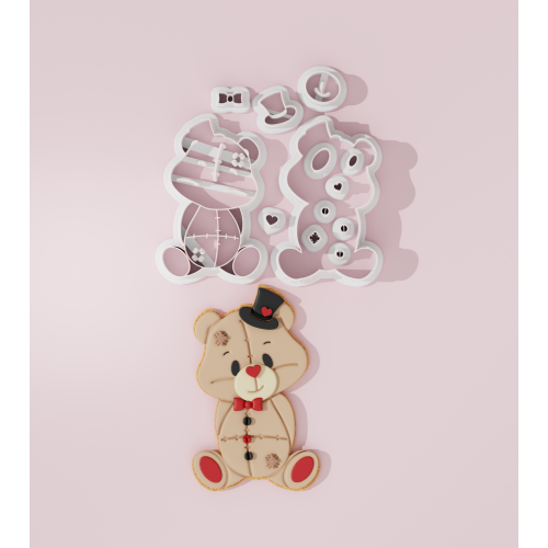 Valentine –  Sweet Gentleman Bear Cookie Cutter