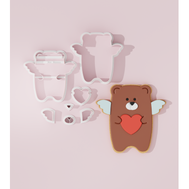Valentine – Bear with Heart #1 Cookie Cutter