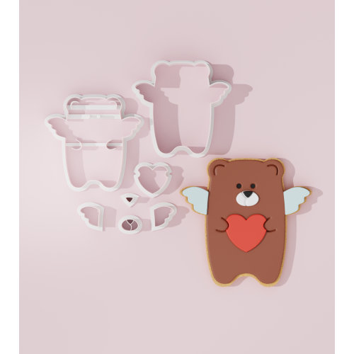 Valentine – Bear with Heart #1 Cookie Cutter