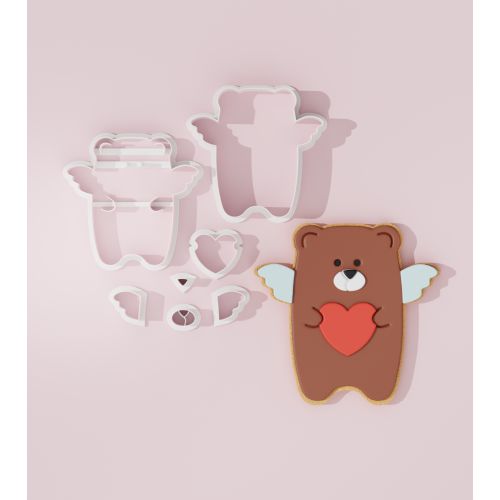 Valentine – Bear with Heart #1 Cookie Cutter