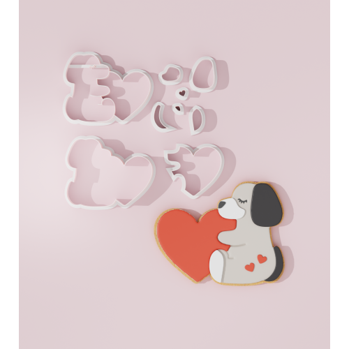 Valentine – Dog with Heart Cookie Cutter
