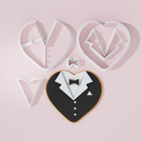 Groom Heart Cookie Cutter 110