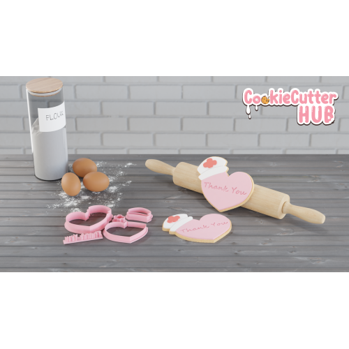 Heart with Nurse Hat Cookie Cutter