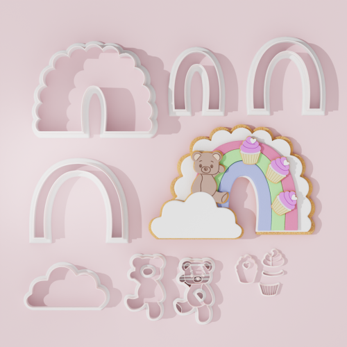 Bear Rainvow Cookie Cutter 107