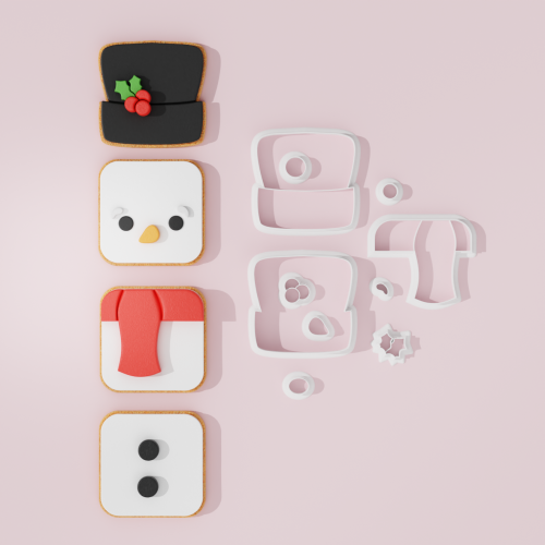 Snowman Blocks Cookie Cutter
