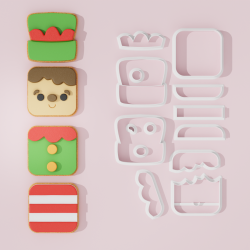 Elf Blocks Cookie Cutter